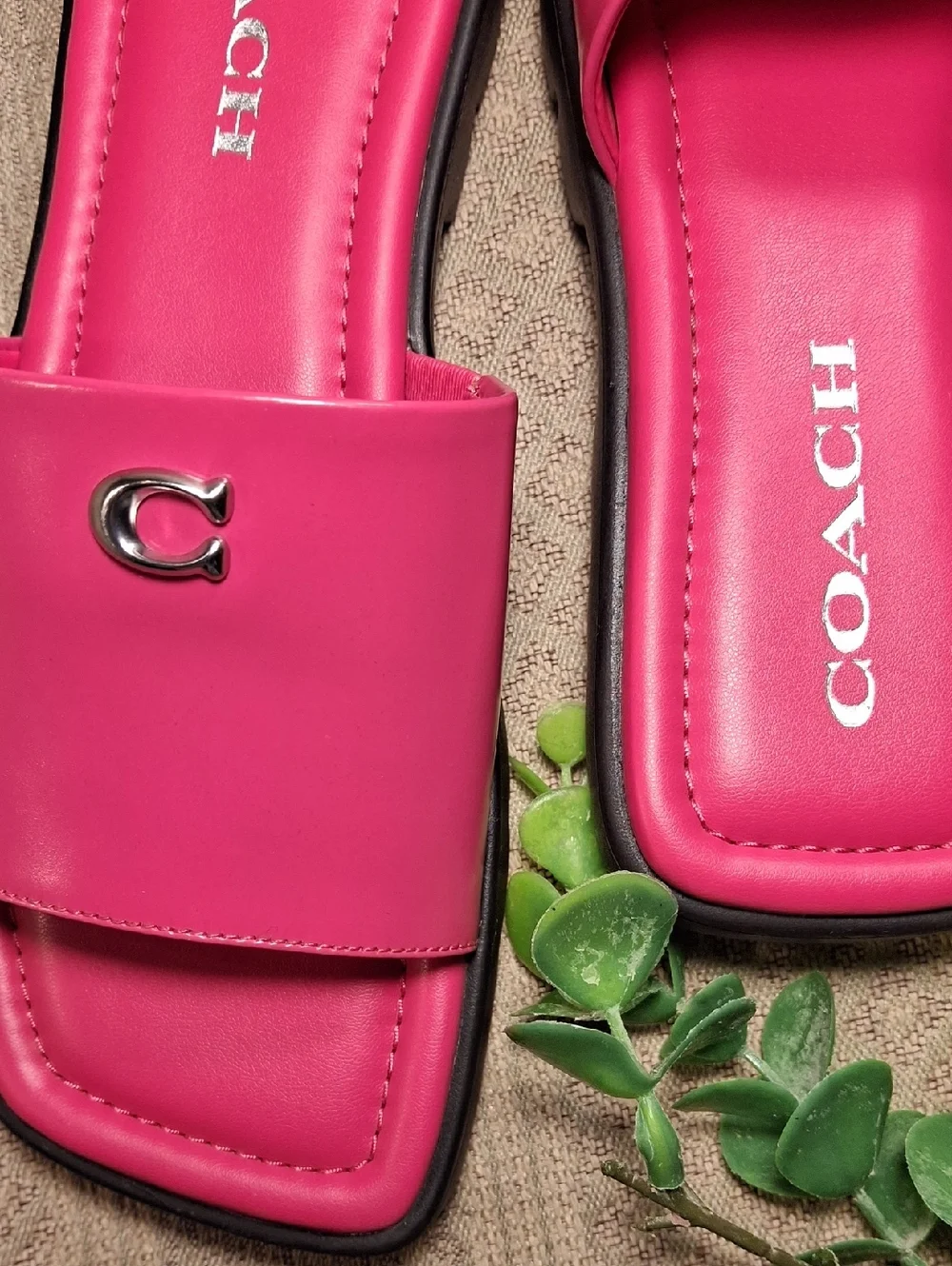 Coach Florence Dragon Fruit Pink Slide Sandals - Picture 2 of 16